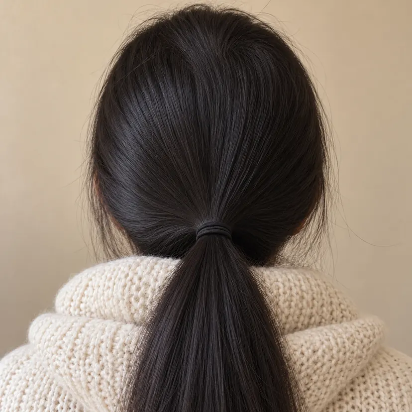 Ikatan rambut sama, lebih tebal